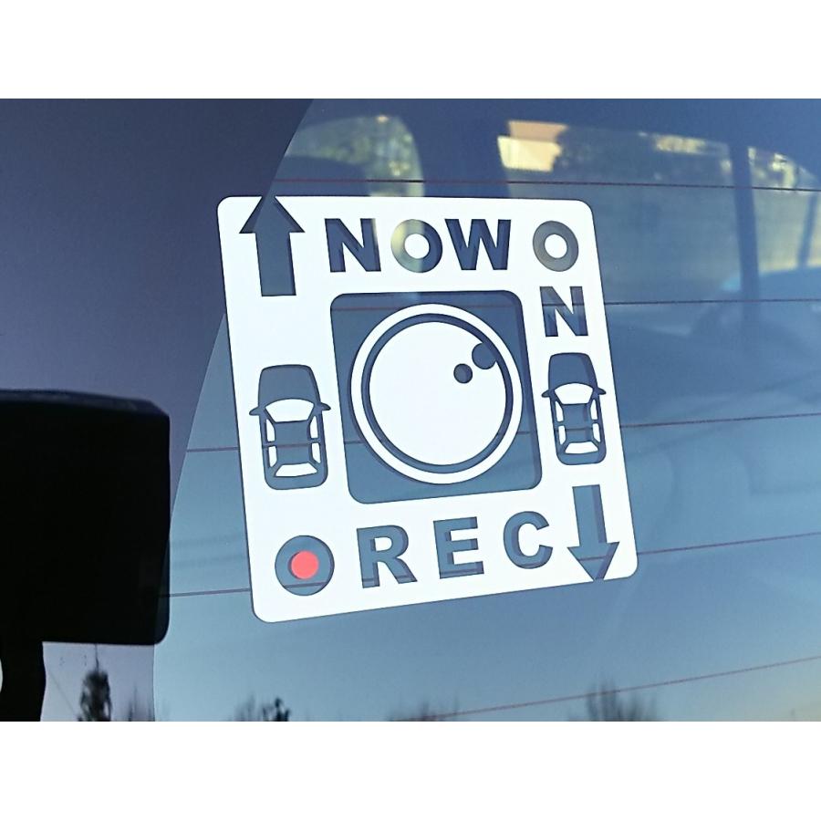 NOW ON REC 　録画中　ドラレコステッカー　25色から選べるカッティングタイプ　かな角印おまけ　送料無料　ポイント消化 | 