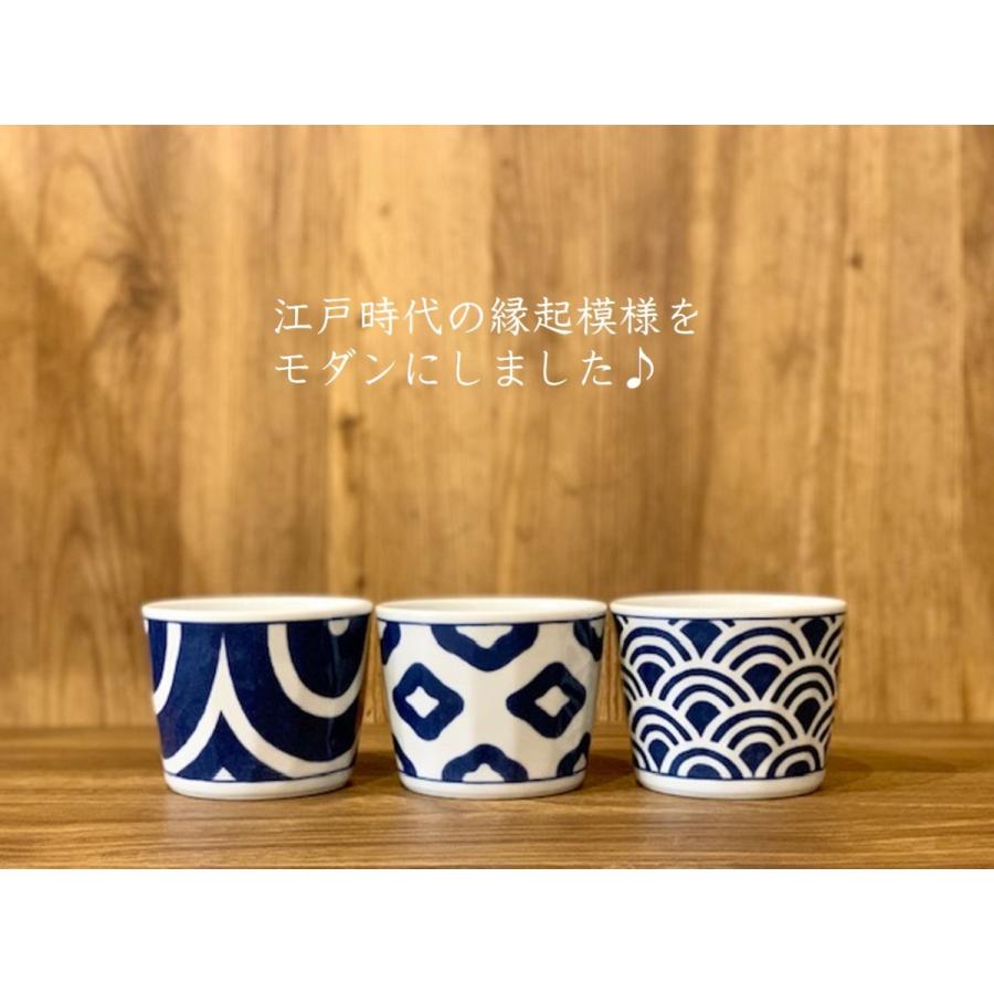 蕎麦猪口 波佐見焼 食器 インディゴ Japan 薬味 Indigo おしゃれ 小鉢 軽量 軽い モダン 青海波 401 カザリス食器店 通販 Yahoo ショッピング