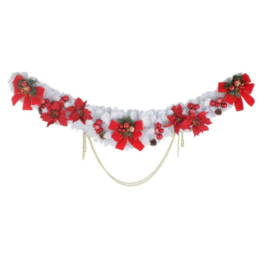 クリスマス商品 クリスマスガーランド スワッグ レッドリボンチェーンスワッグ 片面 Www Antoniodomingo Es