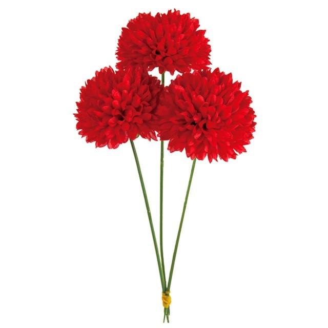 ピンポンマムピック ３ ｒｅｄ 造花 フラワー マム 菊 Belle Ile Nature Org