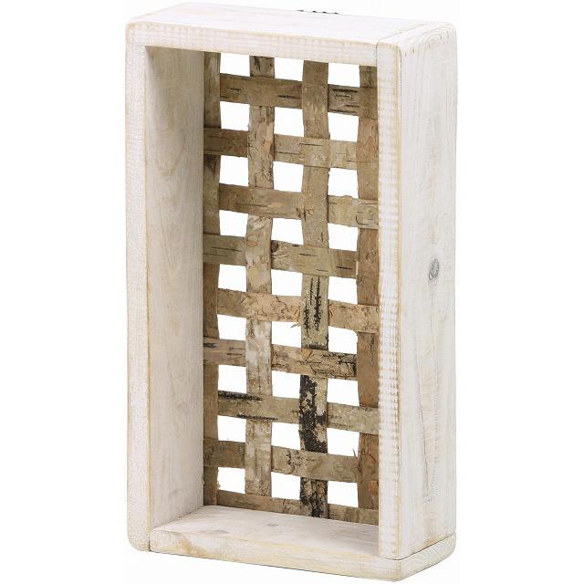 楽天 白樺木枠長方形ｓ 花器 ベース ナチュラル素材 バスケット かご