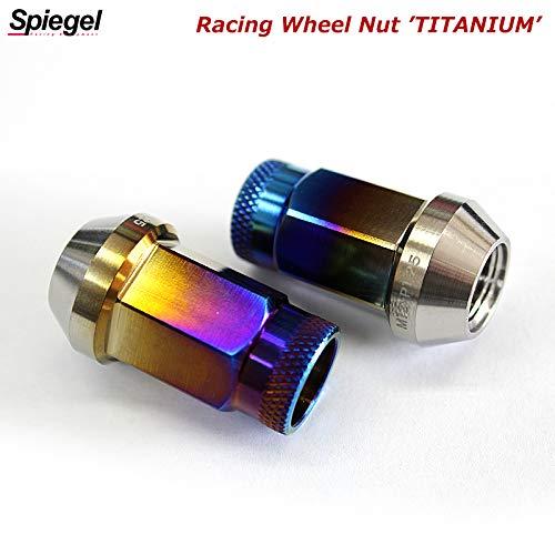 Spiegel　レーシング　ホイールナット　トヨタ　チタン　P1.5　貫通タイプ　アクア　M12　チタンナット　38mm　GR　16個セット　SPOR