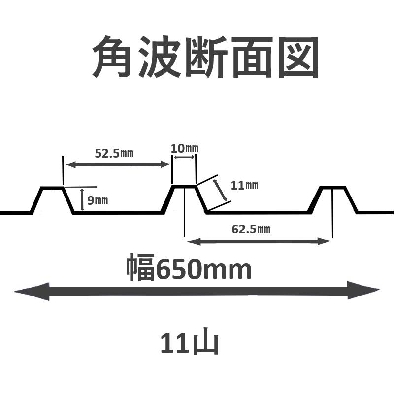 送料無料) カラートタン波板 20枚セット 角波 6尺（1820mm） 厚み