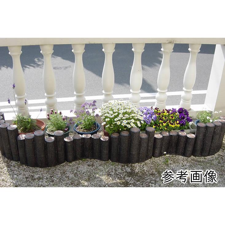 樹脂製擬木はなえ80φ 5連段違いタイプ H200 擬木/プラ擬木/花壇材