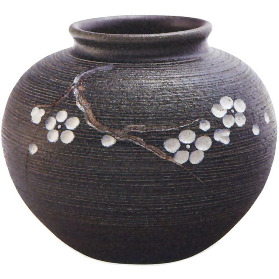 梅彫丸花瓶 8号（信楽焼・花瓶・花入れ・花器・壺・壷・水盤） : a013 