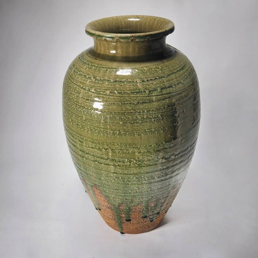 ビードロ松皮壺型花瓶 15号 （信楽焼・花瓶・花入れ・花器・壺・壷