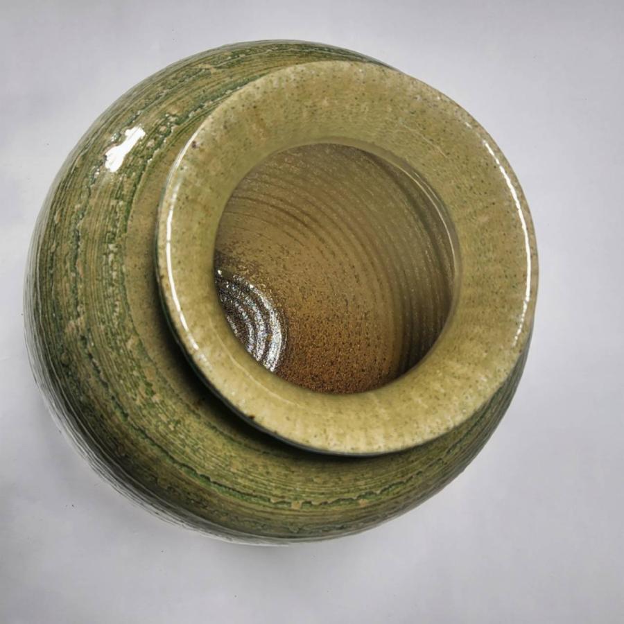 ビードロ松皮壺型花瓶 15号 （信楽焼・花瓶・花入れ・花器・壺・壷