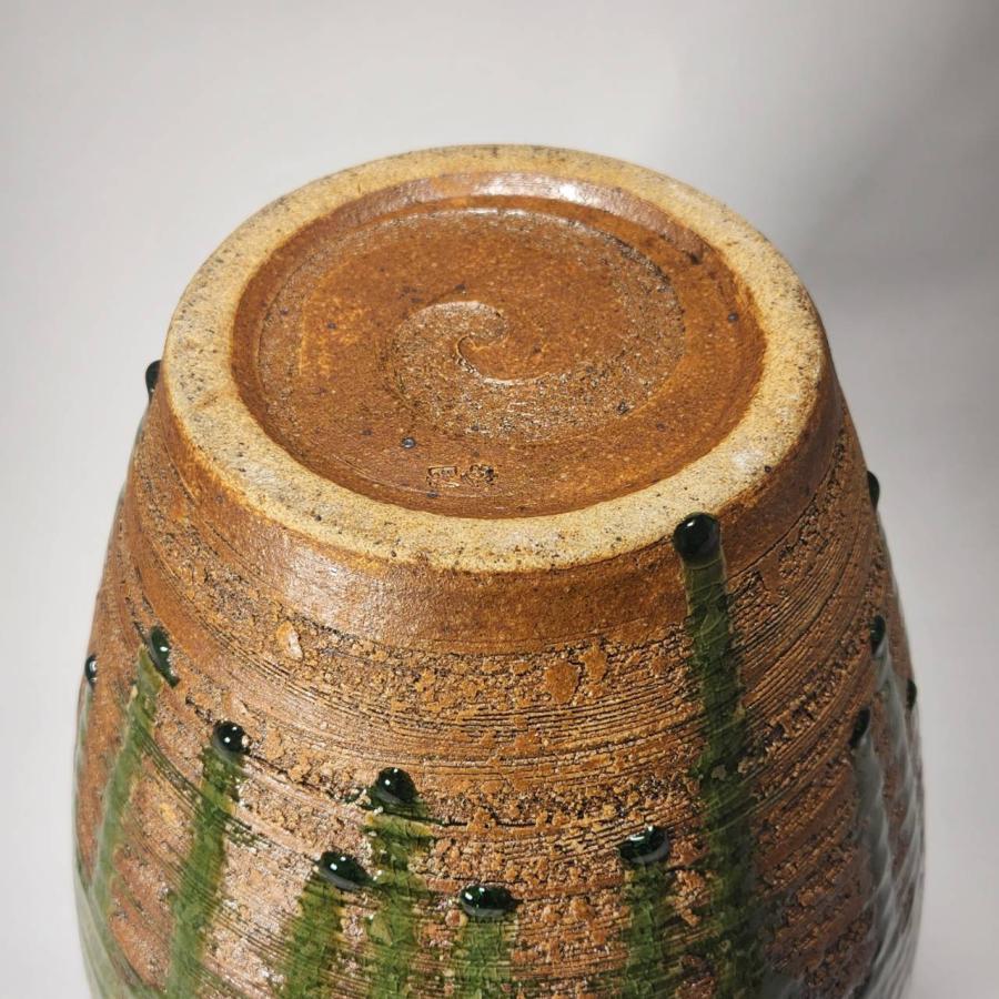 ビードロ松皮壺型花瓶 15号 （信楽焼・花瓶・花入れ・花器・壺・壷