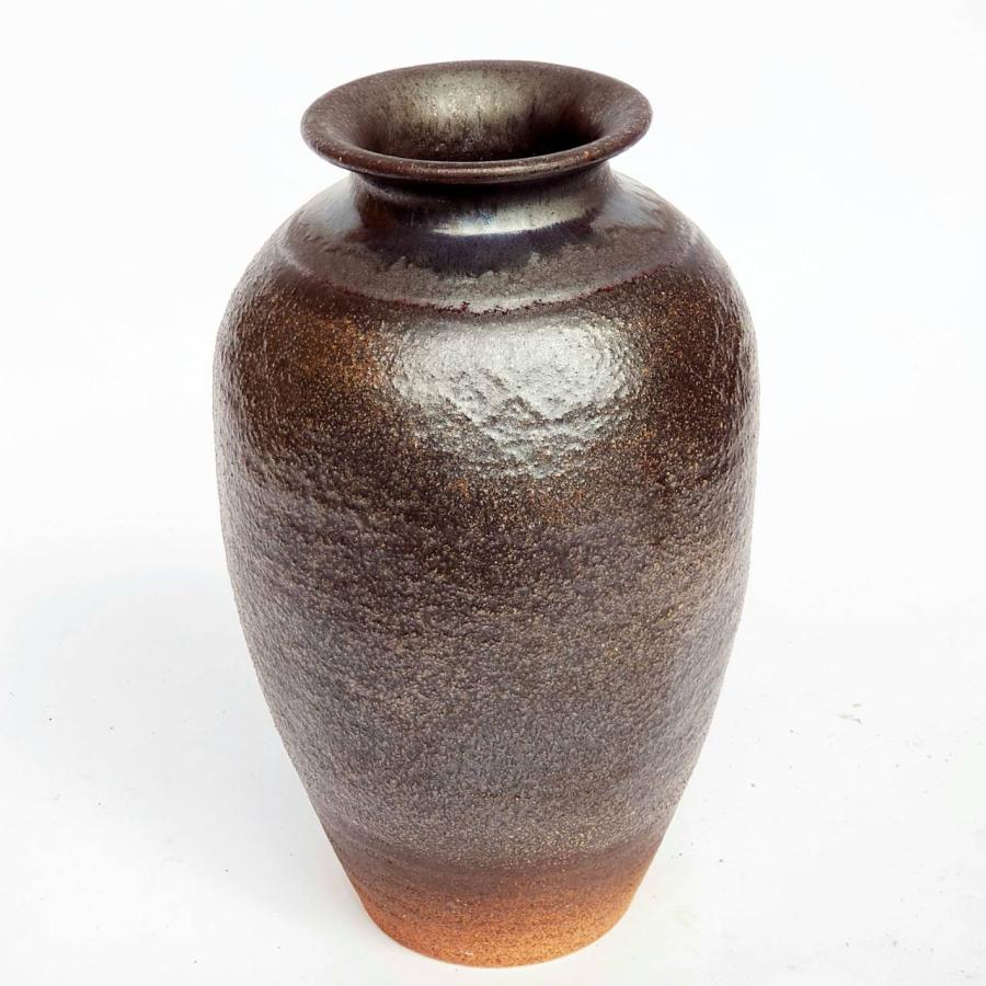 新品 信楽焼の壺 古信楽窯変ひねり壺型花入 13号 （信楽焼き・花瓶・花入れ・花器