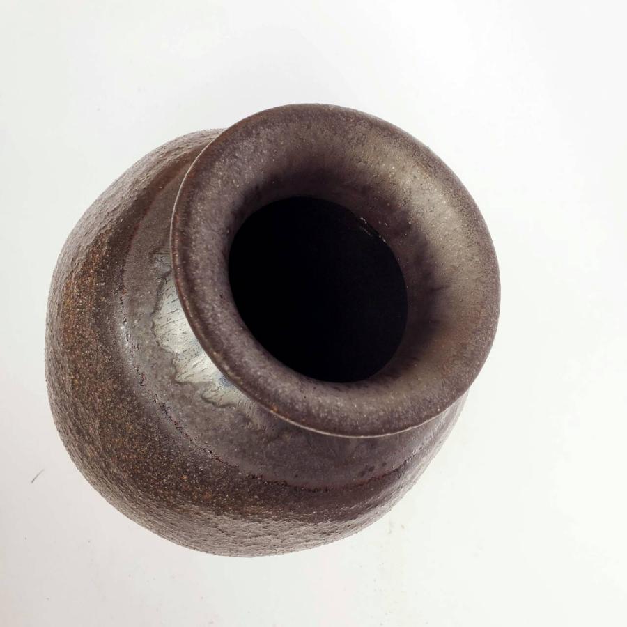 伝統陶器 花瓶型 陶芸品　3段壺 焼締壺型花瓶 13号 （信楽焼・花瓶・花入れ・花器・壺・壷・水盤・B004