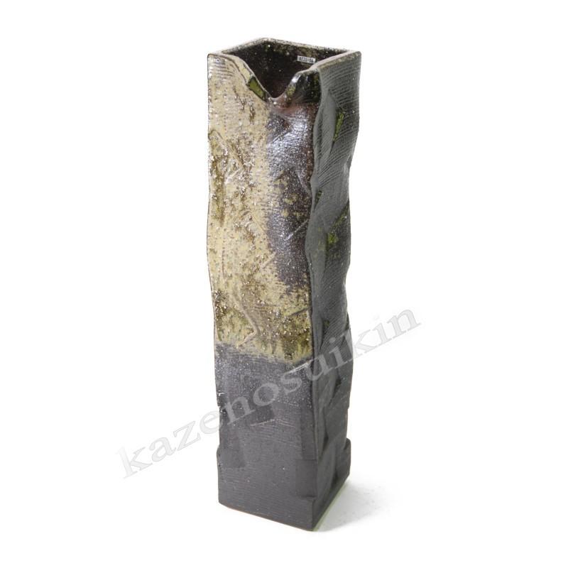 ☆美品 信楽焼 陶器 花入れ 花器 古陶ちぎり角☆ 信楽焼 古陶ちぎり角花入れ 花入れ 和風 インテリア 花瓶 花器 ギフト