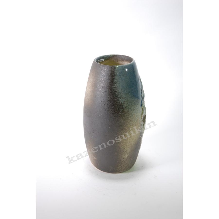 青ビードロ花入 7号 （信楽焼き・陶器・花瓶・花入れ・花器