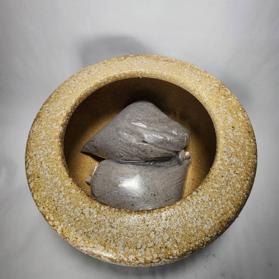 白砂火鉢 13号 本わら灰付き（信楽焼・陶器・暖房・火鉢・ひばち
