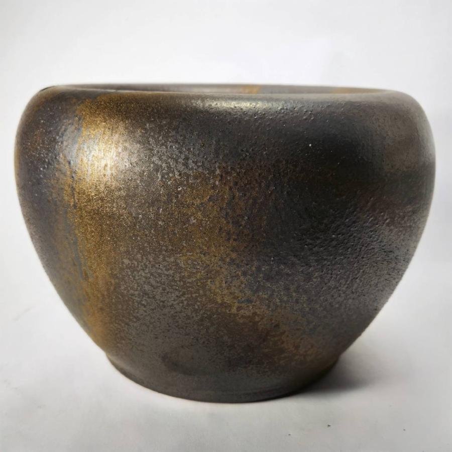 砂釉金彩火鉢 10号 4点セット（火箸・五徳・井ゲタ付き）（信楽焼