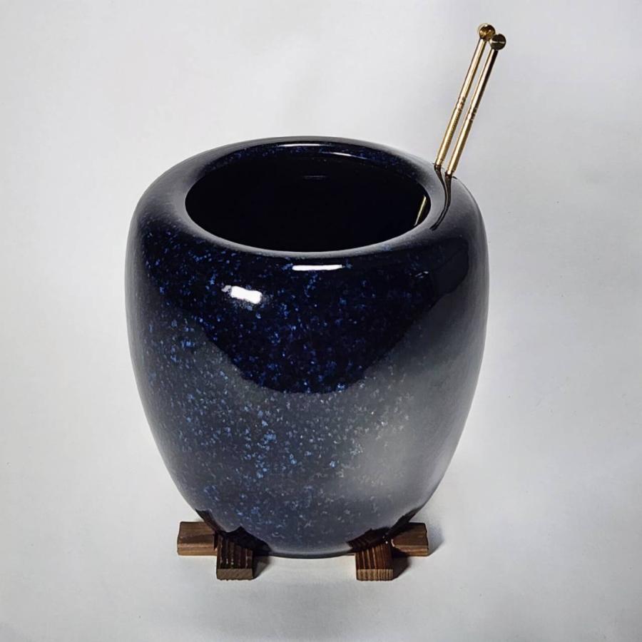 生子火鉢型灰皿セット 6号 本わら灰付き（火箸・五徳・井ゲタ付き