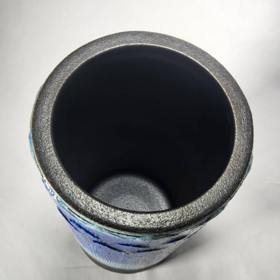 青ガラス釉傘立　（信楽焼き・陶器・傘立て・梅雨・雨・玄関・収納・B035-01） 青ガラス釉傘立 （信楽焼き・陶器・傘立・梅雨・玄関・収納・B035-01
