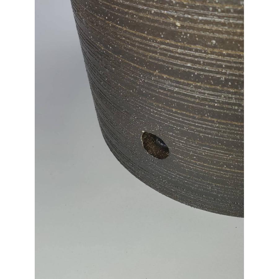 白窯変格子彫傘立 （信楽焼き・陶器・傘立・梅雨・玄関・収納・B035-04