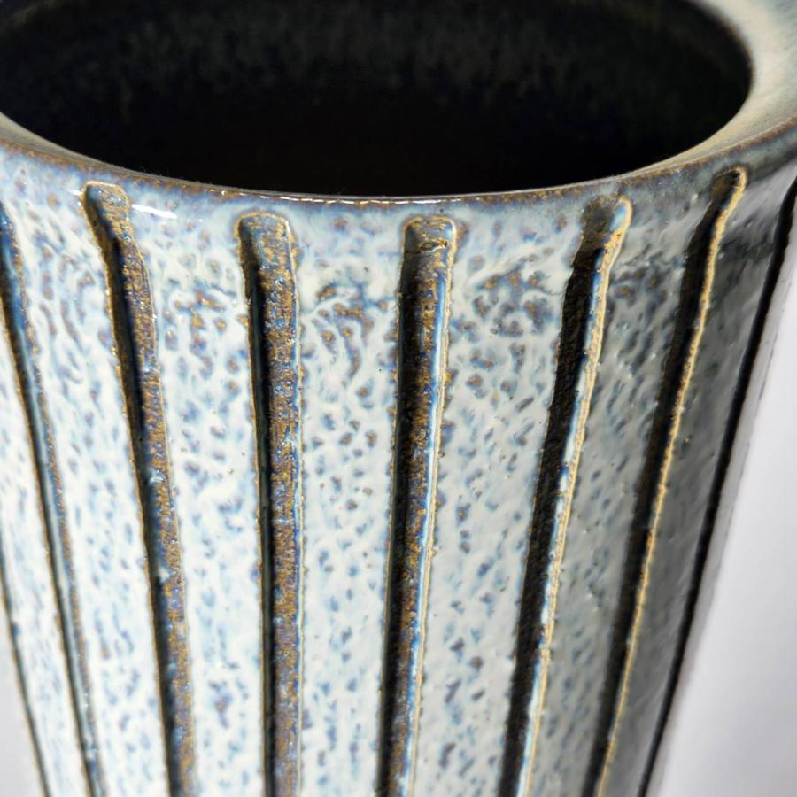 ブルーストライプ傘立 （信楽焼き・陶器・傘立・梅雨・玄関・収納