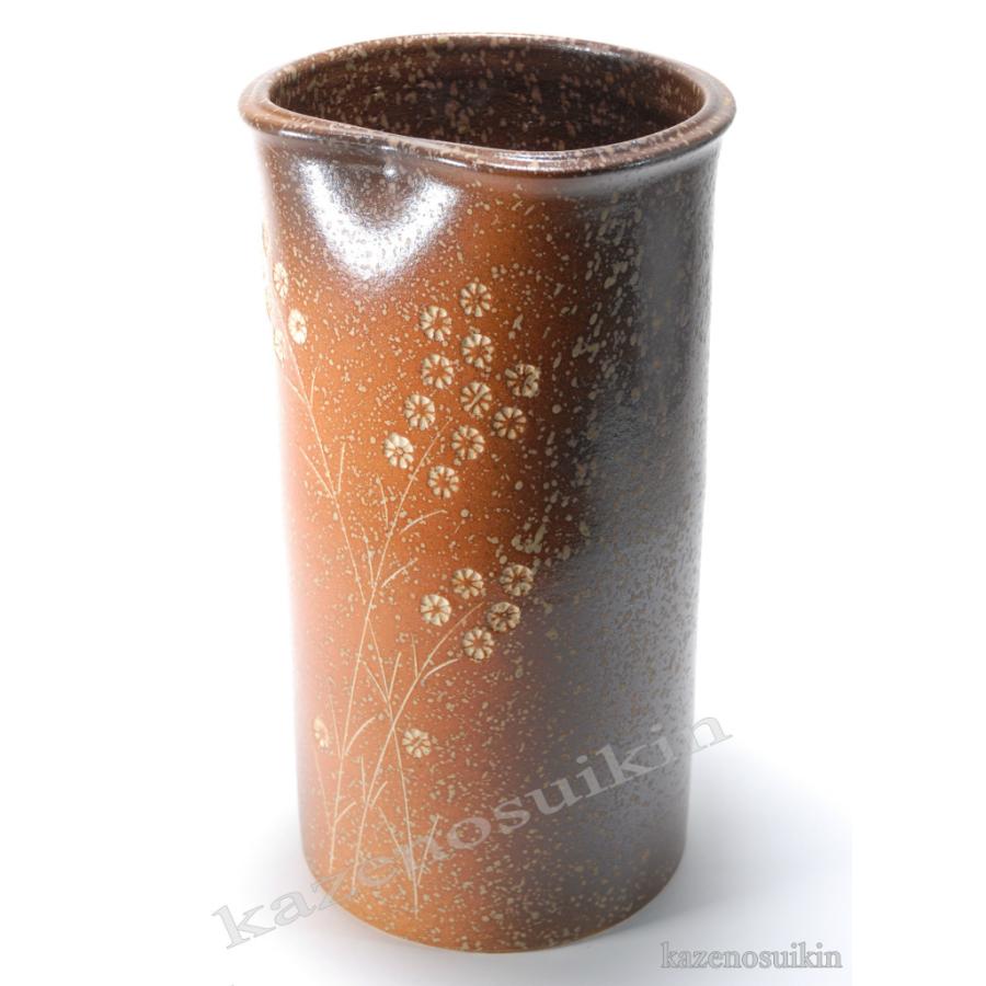 信楽焼 スリム 傘立て 花紋  高さ４７cm 信楽焼 スリム 傘立て 花紋 高さ47cm 玄関・屋外収納