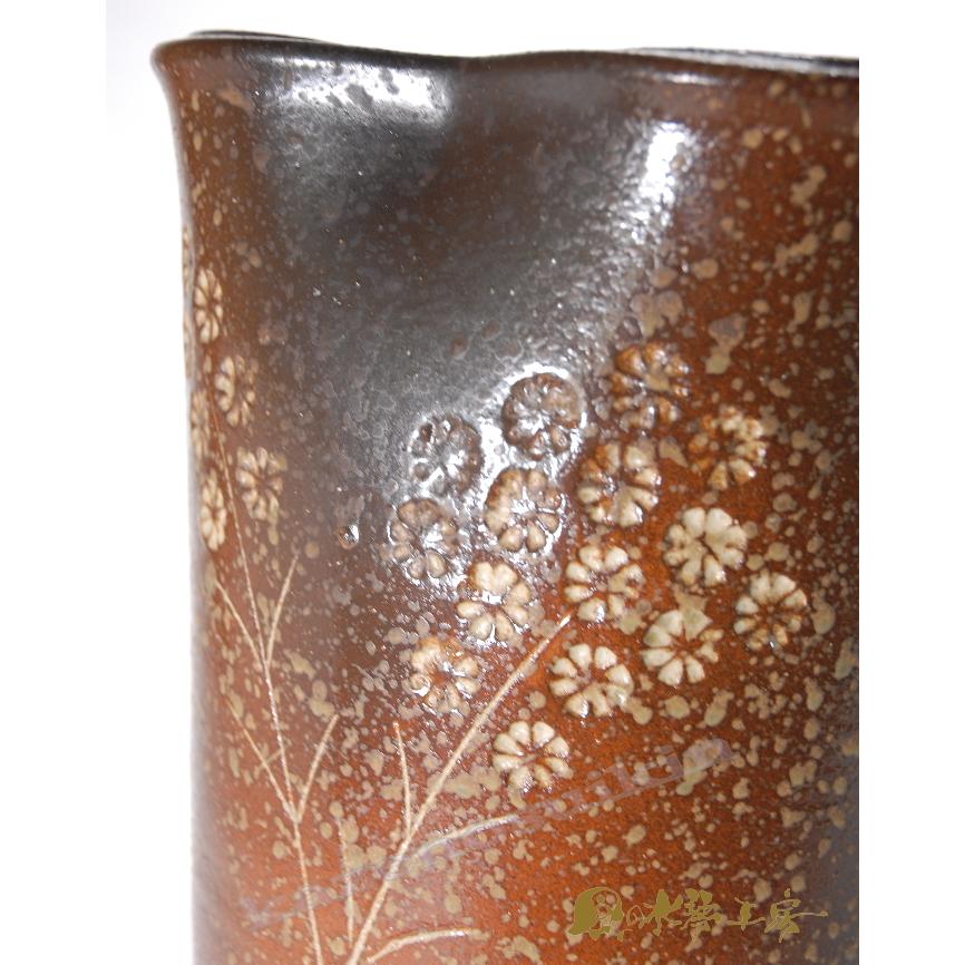 お値下げしました⤵信楽焼傘立て  草花紋 高さ４１cm 信楽焼 傘たて 草花紋 特価 在庫処分 : 暮屋 くらや - 通販