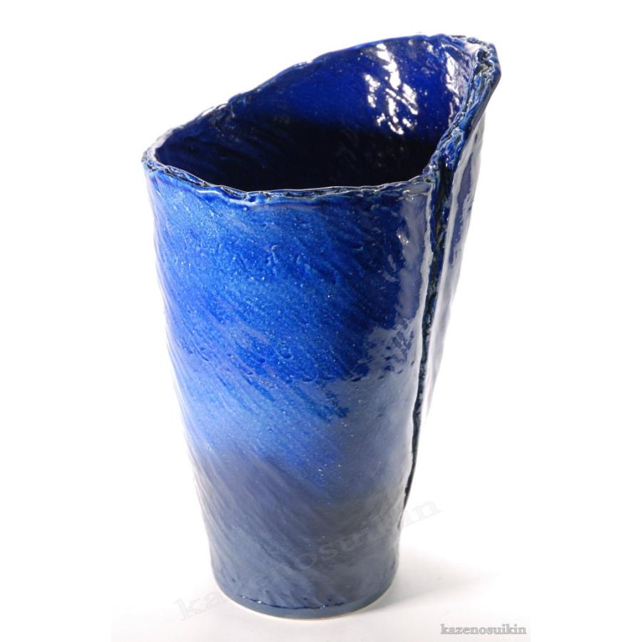 青ガラスひねり傘立 （信楽焼き・陶器・傘立・梅雨・玄関・収納・B045