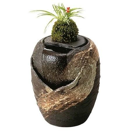 湧き水つくばい泉水 （竹・循環式モーター付） （信楽焼