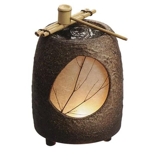 湧き水つくばい水月 小 13号 （循環式モーター付）） （信楽焼