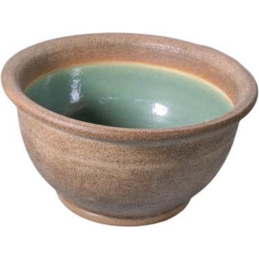 窯肌ケズリ鈴型水鉢 18号 （信楽焼・陶器・水鉢・メダカ鉢