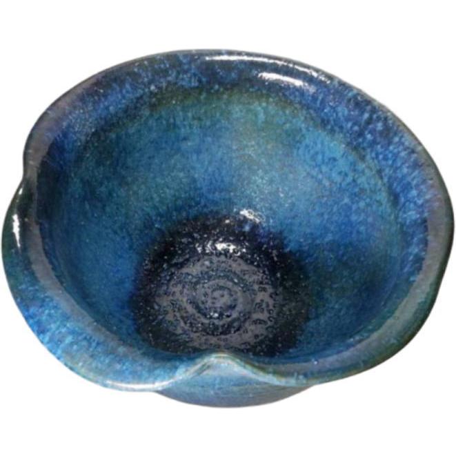 陶器 青うのふ片口鉢 10個セット 青ガラス片口水鉢 17号 （信楽焼・陶器・水鉢・メダカ鉢・めだか鉢