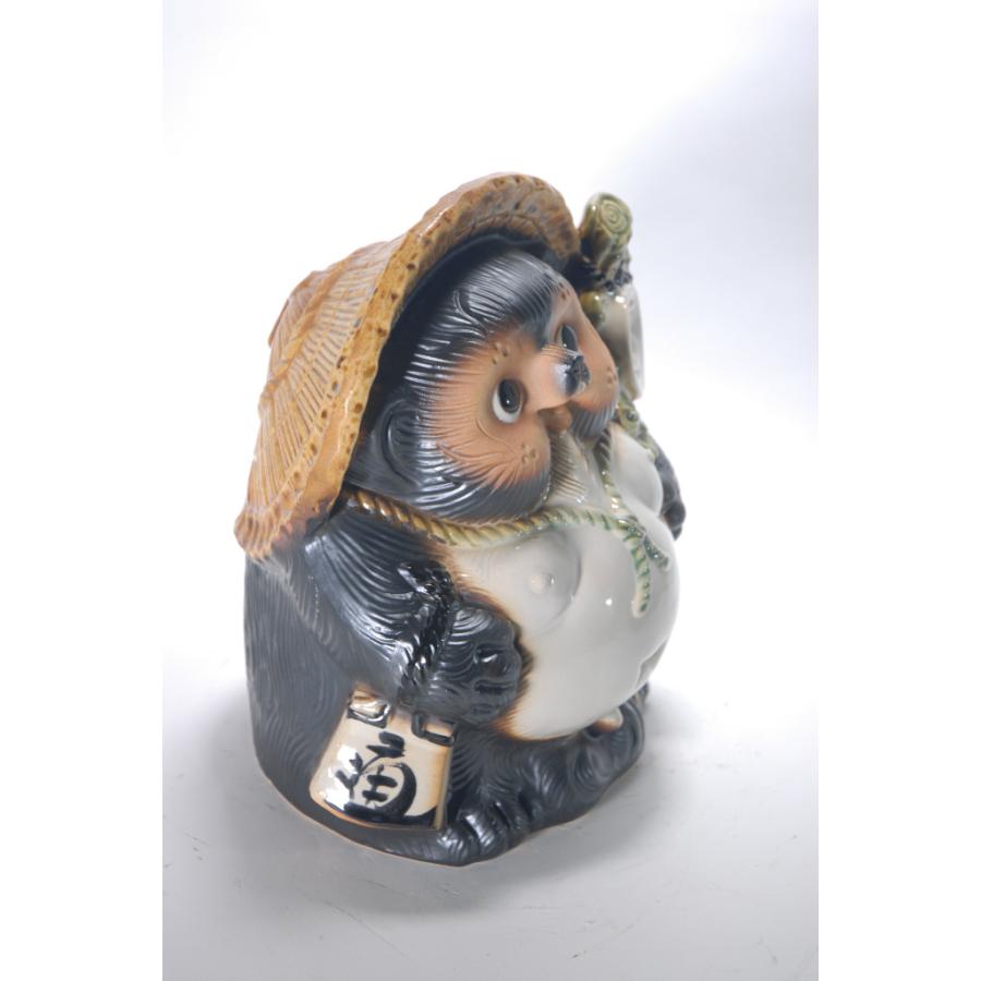 福々狸オス 10号（信楽焼 陶器 たぬき タヌキ 置物 B084-01） : 風の