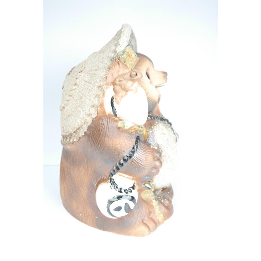 古信楽福々狸 13号（信楽焼 陶器 たぬき タヌキ 置物 B085-01） : 風の