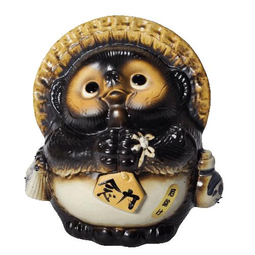 風水たぬき 黒 （大） 厄除け （信楽焼・たぬき・オブジェ・置物・風水
