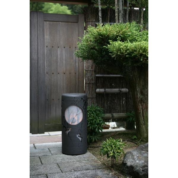 風の水琴　洞夢(どうむ) 華格子　(大)　（信楽焼・陶器・灯り・水琴窟）_1