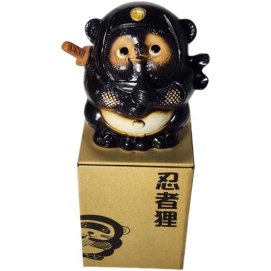 忍者狸 黒 （ドローン） （忍者たぬき・忍者狸・置物・たぬき