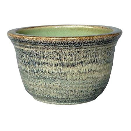 天目ひねり水鉢 11号 ／睡蓮鉢（信楽焼・陶器・水鉢） : 風の水琴工房
