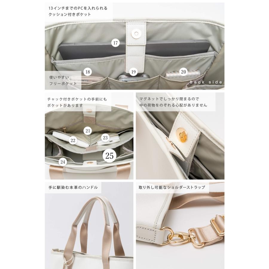 Y-STYLE 魔法の収納トートバッグ Mサイズ　ホワイト YーStyle Y-STYLE 魔法の収納 トートバッグ M ショルダー