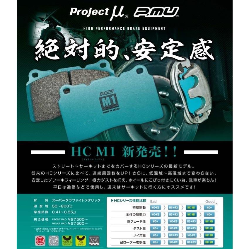 プロジェクトμ [前後1台分set] シビック Type-R EK9 用 Projectμ HC M1
