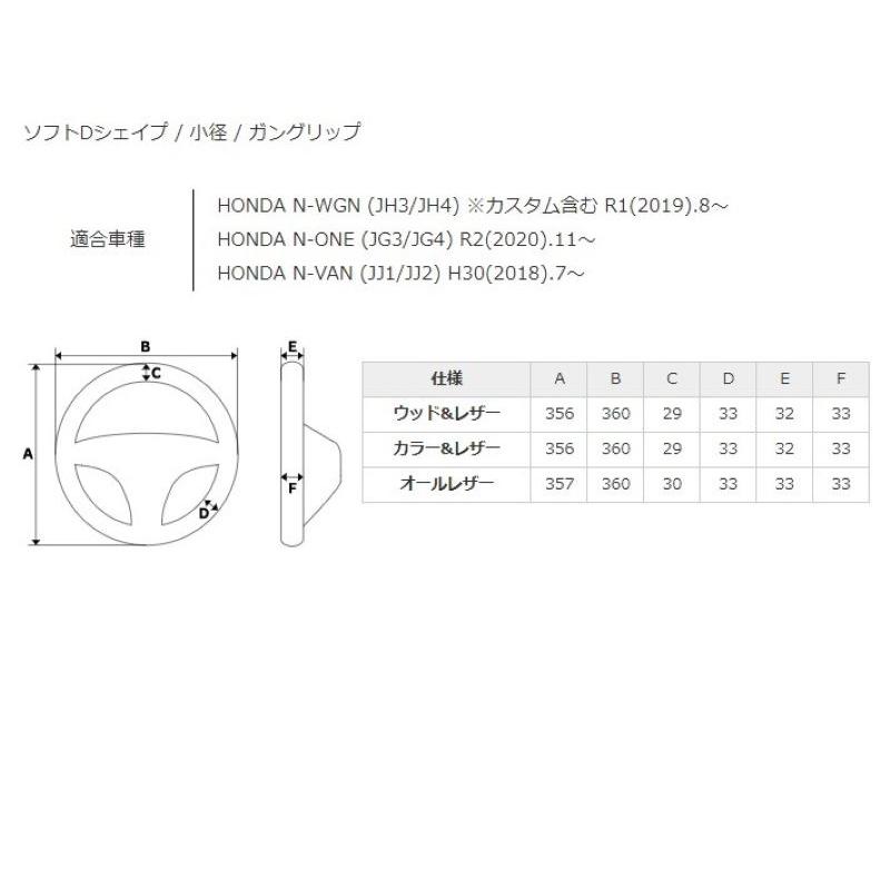 HONDA N-ONE　JG3, JG4用 レアル ステアリング オリジナルシリーズ オールレザー (ブラックステッチ)　品番： HND-LPB (REAL 正規品)｜kazoon｜06