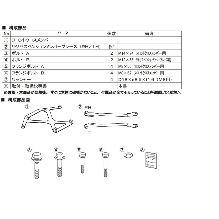 TRD TOYOTA C-HR NGX10, ZYX11 (後期型)用 メンバーブレースセット