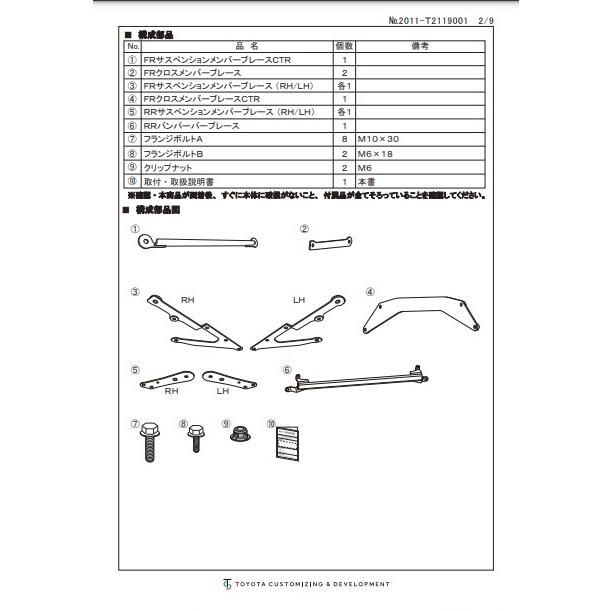 TRD TOYOTA GR86 (ハチロク) ZN8 / FA24 用 TRD GRメンバー
