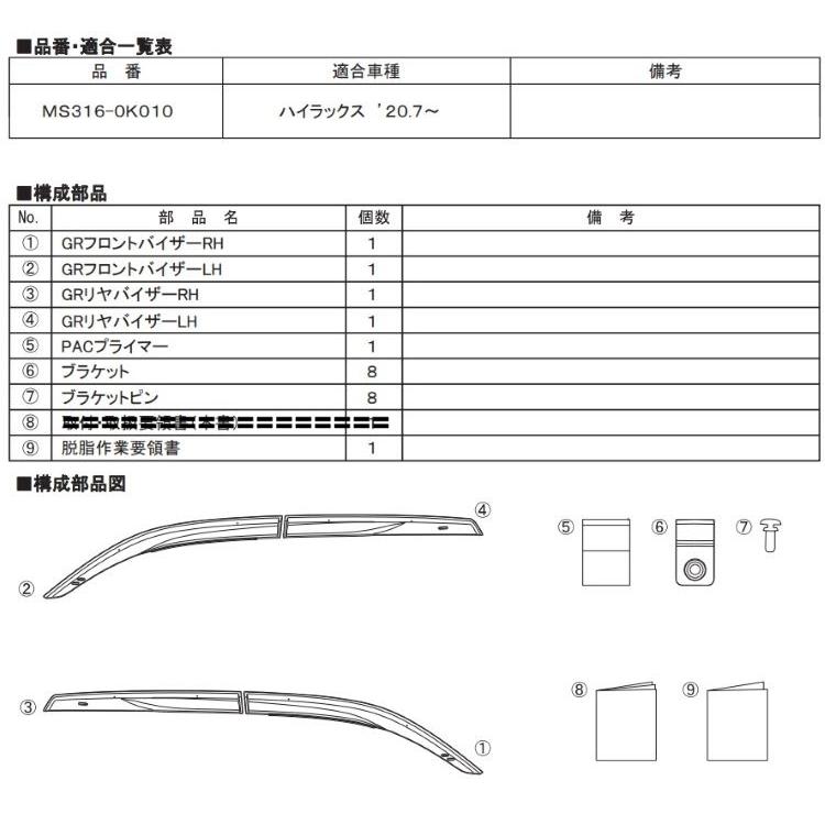 TRD 送料無料 TOYOTA HILUX ハイラックス GUN226 用 GRスポーツ