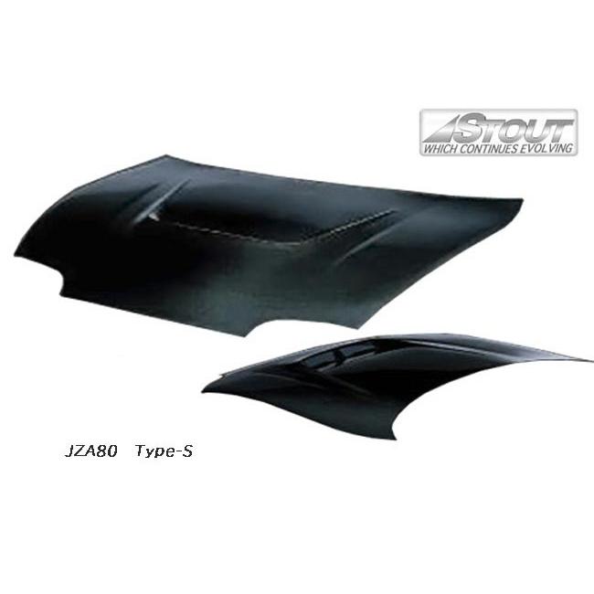 スープラ JZA80 用 】 STOUT エアロボンネット Type-S (綾織