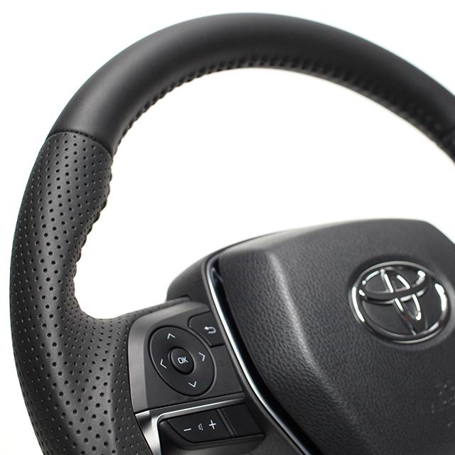 REAL レアル ステアリング 55ブラックウッド (ブラックステッチ) RAV4