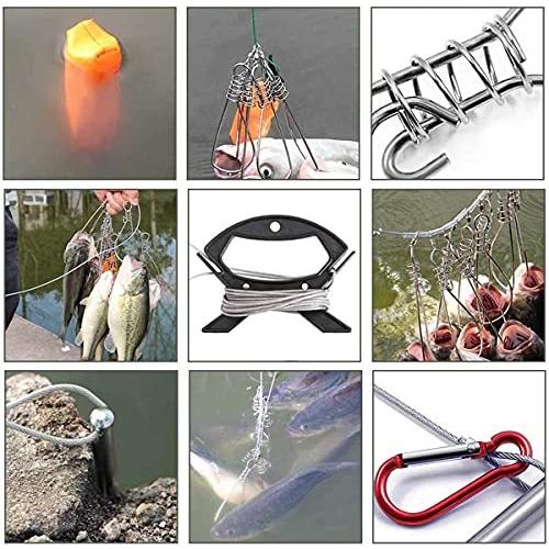 本物保証 ワンタッチフック5本 フロート付きストリンガー ステンレス製5mワイヤーロープ 魚の新鮮さを保持 収納バッグ付き フロート その他フィッシングツール Www We Job Com