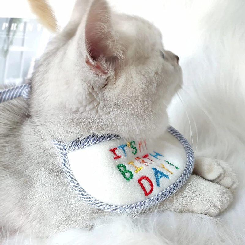 7周年記念イベントが ペット よだれかけ 犬 2枚セット バンダナ 猫用 ブルー かわいい 小型犬 スタイ ビブ ピンク 誕生日 猫 (S) 犬服、アクセサリー 