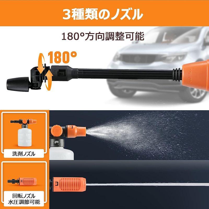 DINSHARE　高圧洗浄機　水圧洗浄機　コードレス　20V　4.0Ah　吐出水量3.8L　大容量バッテリ　充電式　吐出圧力3.0Mpa　m