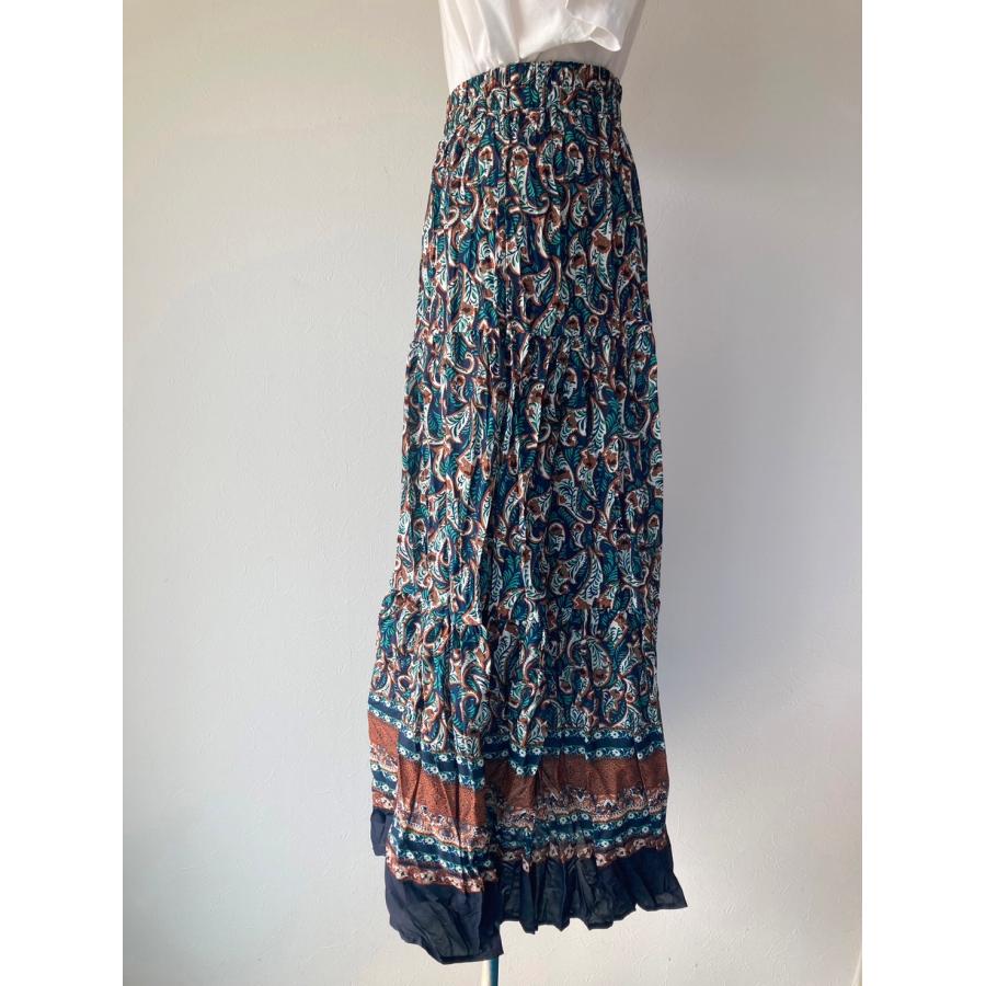 MICALLE MICALLE　レディース　ボトムス　スカート　ロングスカート　ウエストゴム　裏地付き　ペイズリー柄　美品 |  | 02