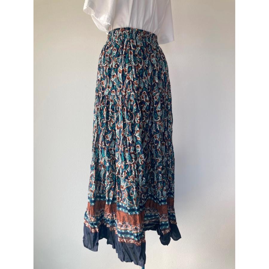 MICALLE MICALLE　レディース　ボトムス　スカート　ロングスカート　ウエストゴム　裏地付き　ペイズリー柄　美品 |  | 03