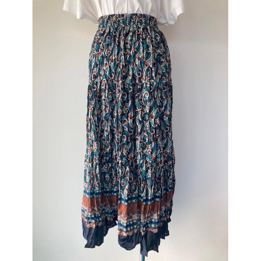 MICALLE MICALLE　レディース　ボトムス　スカート　ロングスカート　ウエストゴム　裏地付き　ペイズリー柄　美品 |  | 04