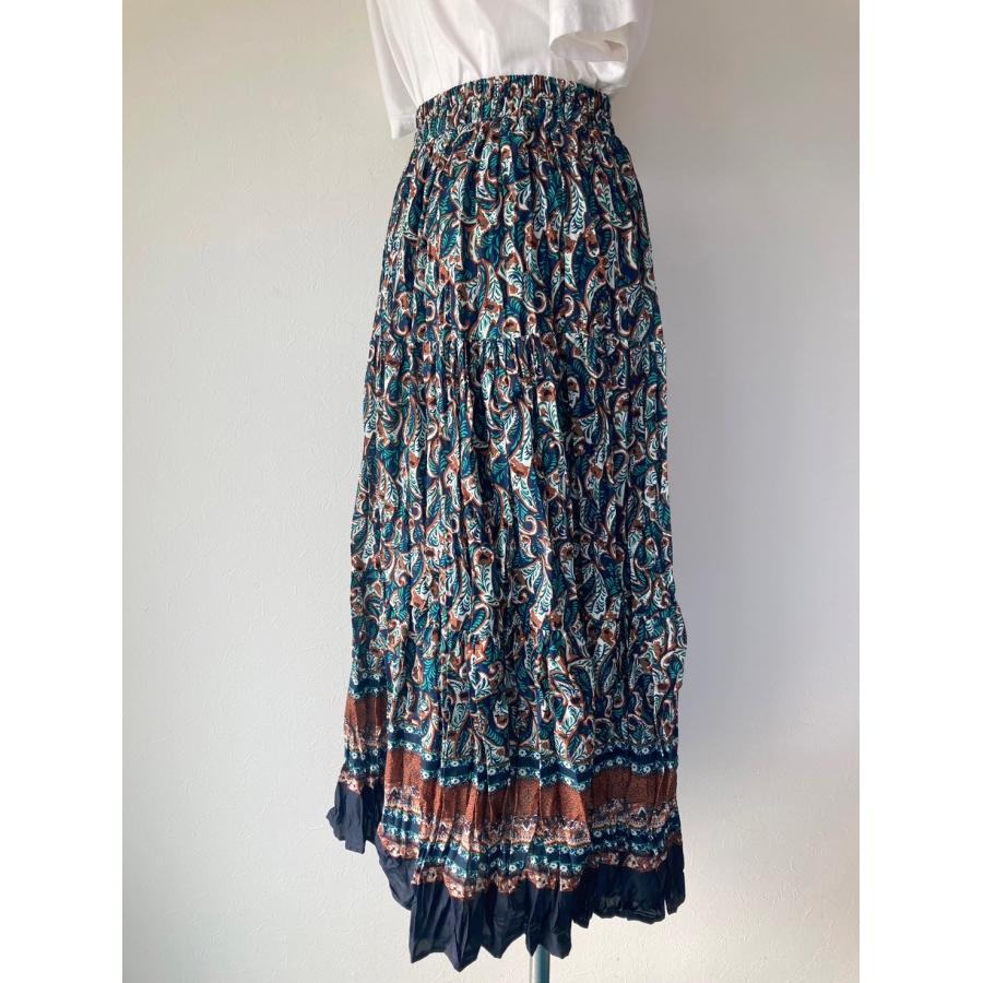 MICALLE MICALLE　レディース　ボトムス　スカート　ロングスカート　ウエストゴム　裏地付き　ペイズリー柄　美品 |  | 05